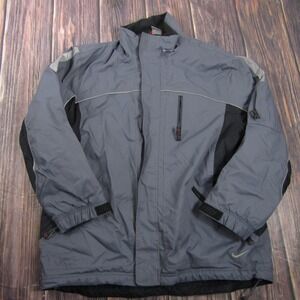 Nike Jacket Mens L Gray Ski Jacket Full Zip Insulated Lined Pockets Winter